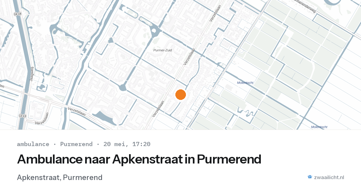 Ambulance naar Apkenstraat in Purmerend — 20 mei 2026