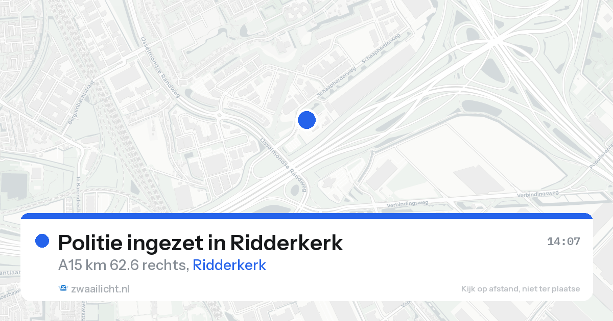 Politie ingezet in Ridderkerk — 18 aug 2026 | 🚨 Zwaailicht.nl