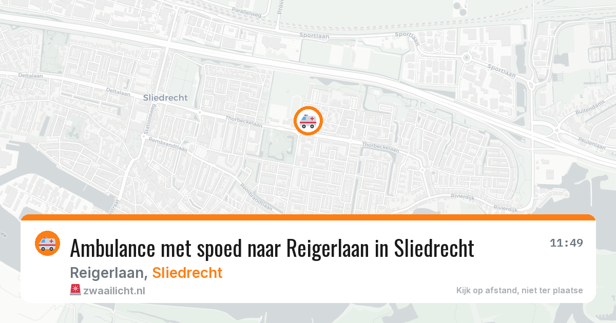 Ambulance met spoed naar Reigerlaan in Sliedrecht — 2 mei 2026