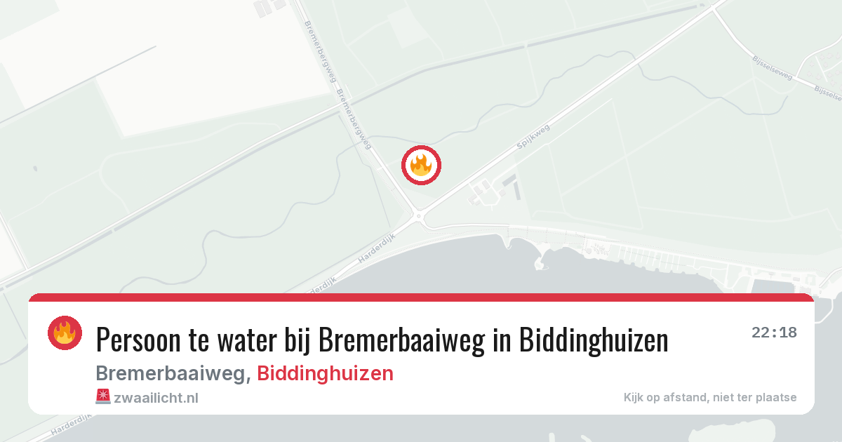 Persoon te water bij Bremerbaaiweg in Biddinghuizen — 22 jun 2026