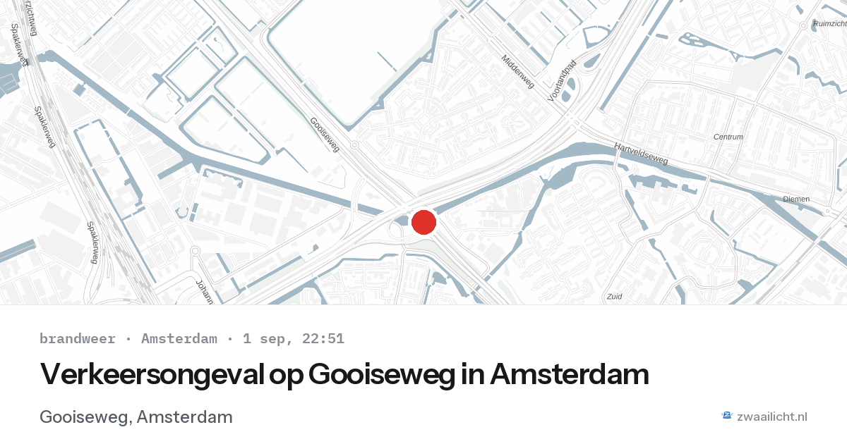 Verkeersongeval op Gooiseweg in Amsterdam — 1 sep 2026