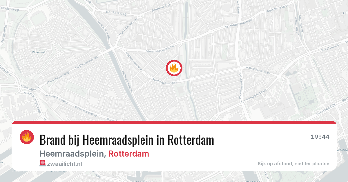 Brand bij Heemraadsplein in Rotterdam — 13 aug 2026
