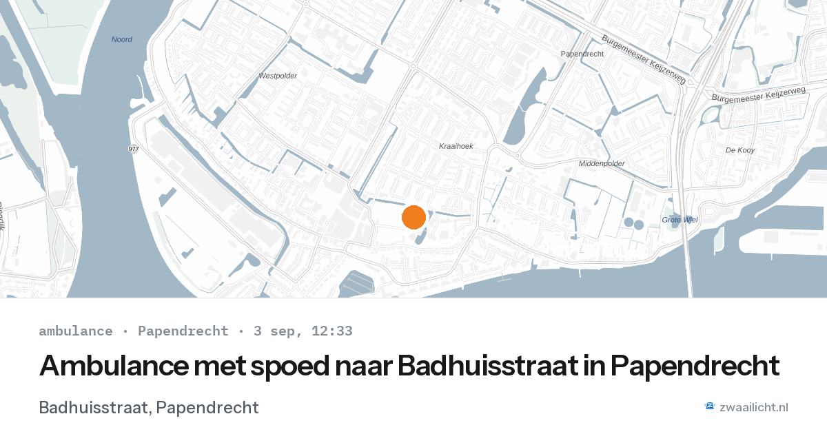 Ambulance met spoed naar Badhuisstraat in Papendrecht — 3 sep 2026