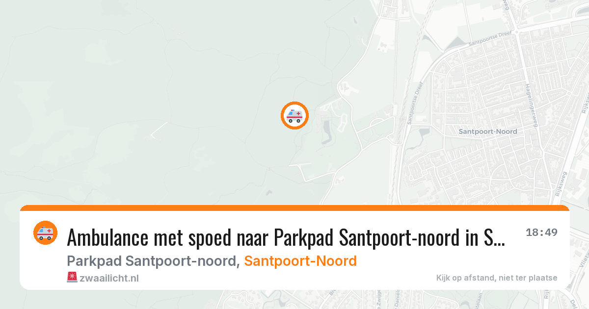 Ambulance met spoed naar Parkpad Santpoort-noord in Santpoort-Noord — 9 aug 2026