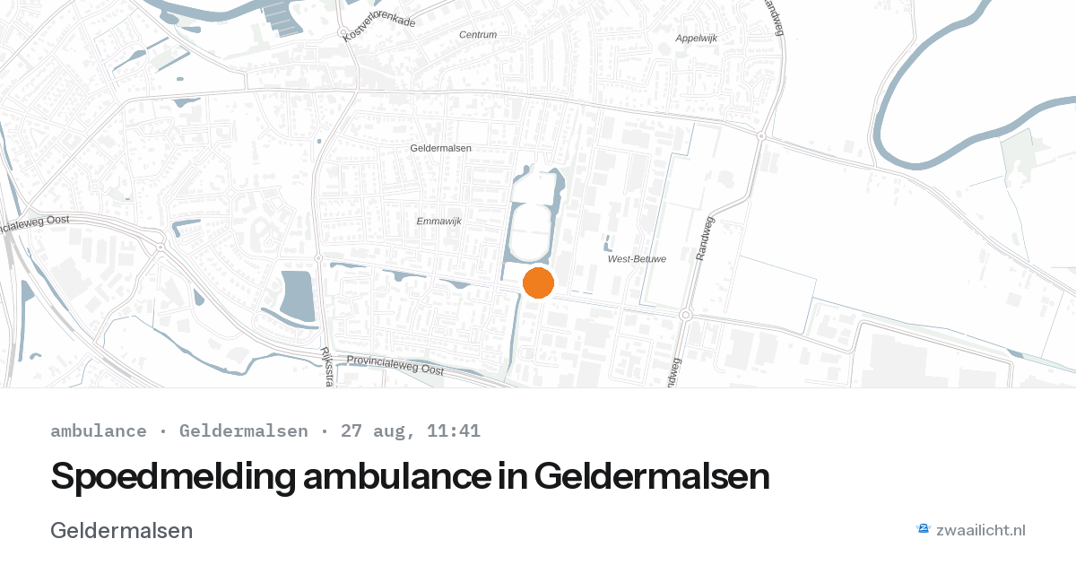 Spoedmelding ambulance in Geldermalsen — 27 aug 2026