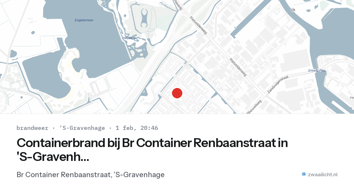 Containerbrand bij Br Container Renbaanstraat in 'S-Gravenhage — 1 feb 2026