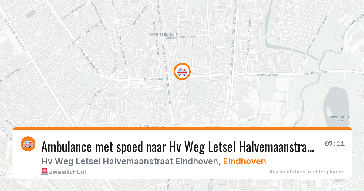 Ambulance met spoed naar Hv Weg Letsel Halvemaanstraat Eindhoven in Eindhoven — 12 mei 2026