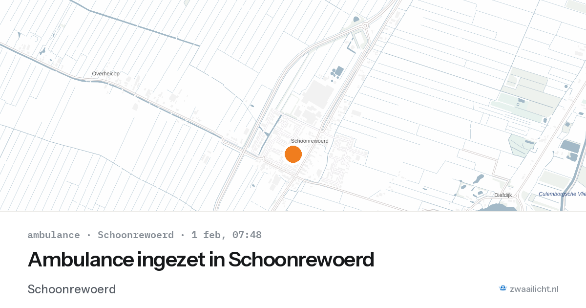 Ambulance ingezet in Schoonrewoerd — 1 feb 2026