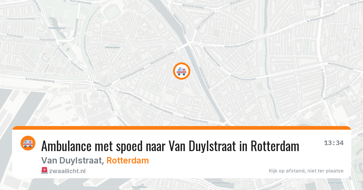 Ambulance met spoed naar Van Duylstraat in Rotterdam — 13 aug 2026