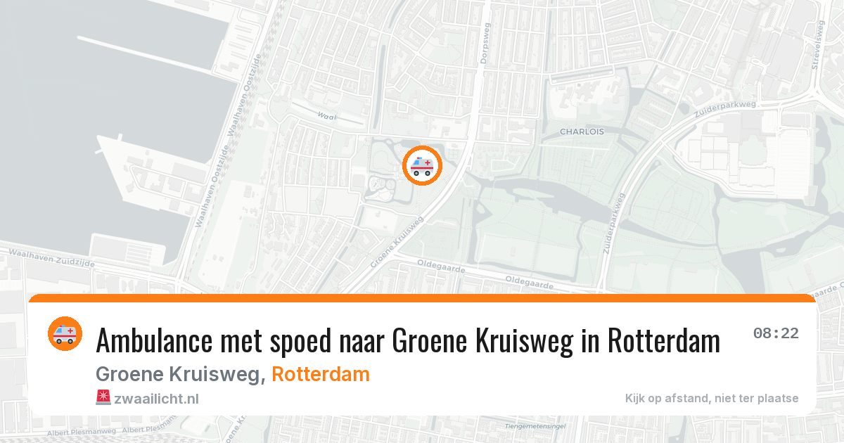 Ambulance met spoed naar Groene Kruisweg in Rotterdam — 10 mei 2026
