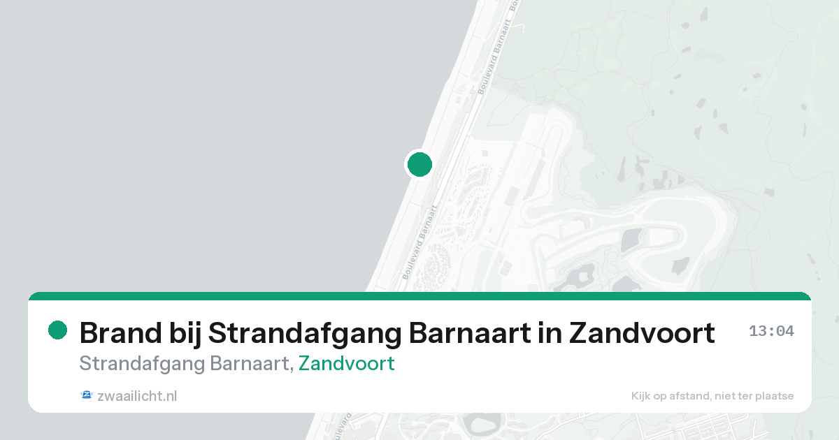 Brand bij Strandafgang Barnaart in Zandvoort — 19 aug 2026