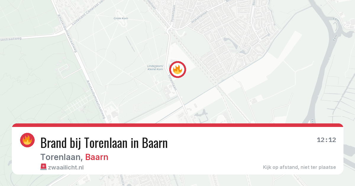 Brand bij Torenlaan in Baarn — 27 jun 2026