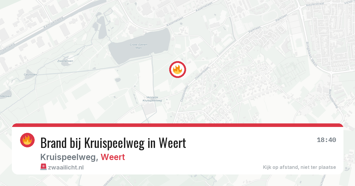 Brand bij Kruispeelweg in Weert — 16 mei 2026