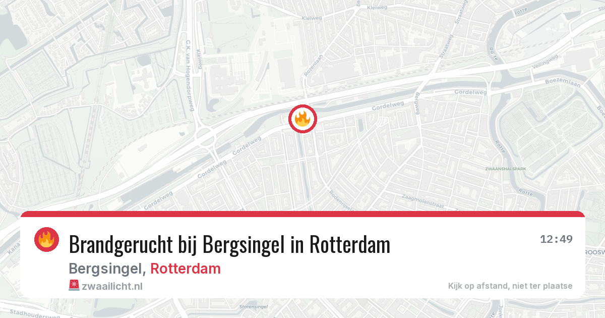 Brandgerucht bij Bergsingel in Rotterdam — 10 aug 2026