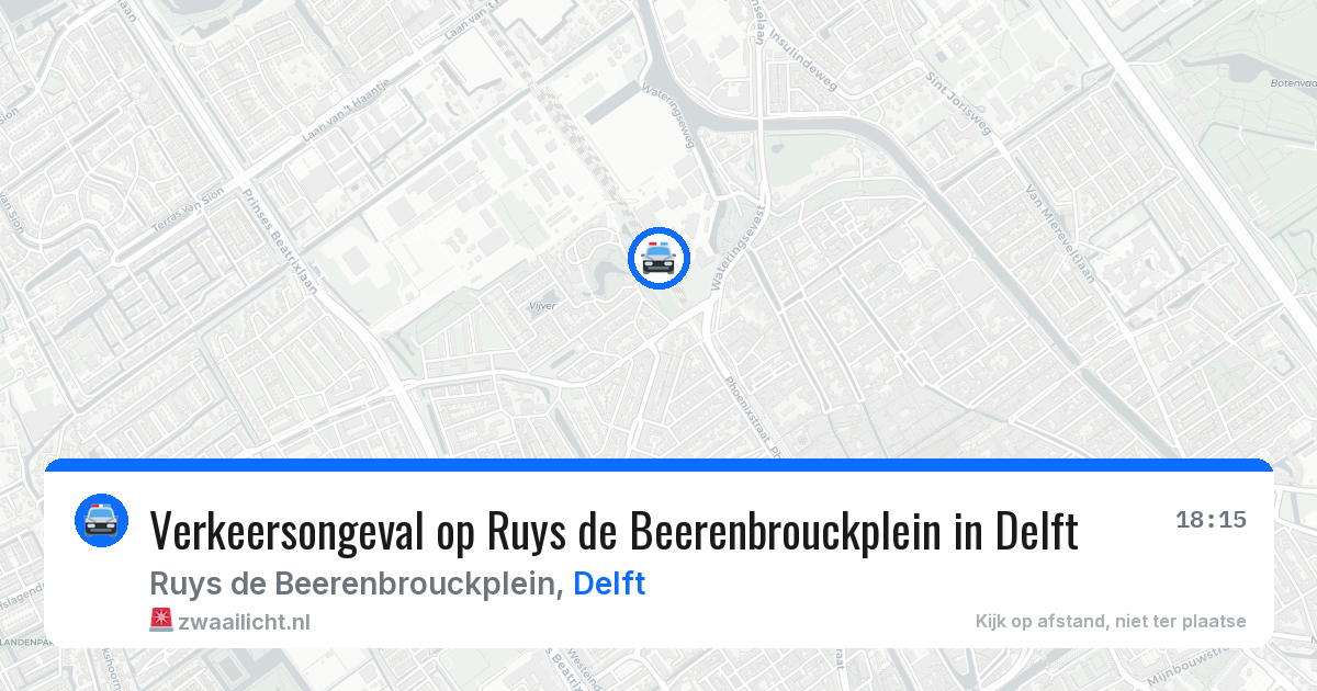 Verkeersongeval op Ruys de Beerenbrouckplein in Delft — 18 apr 2026