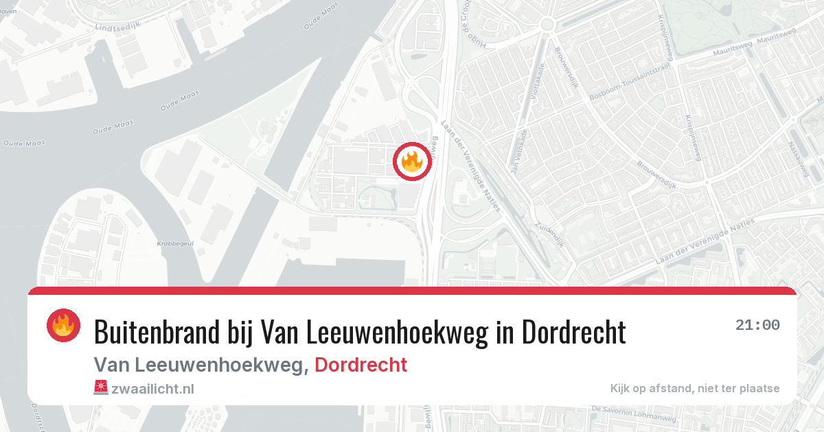 Buitenbrand bij Van Leeuwenhoekweg in Dordrecht — 6 aug 2026