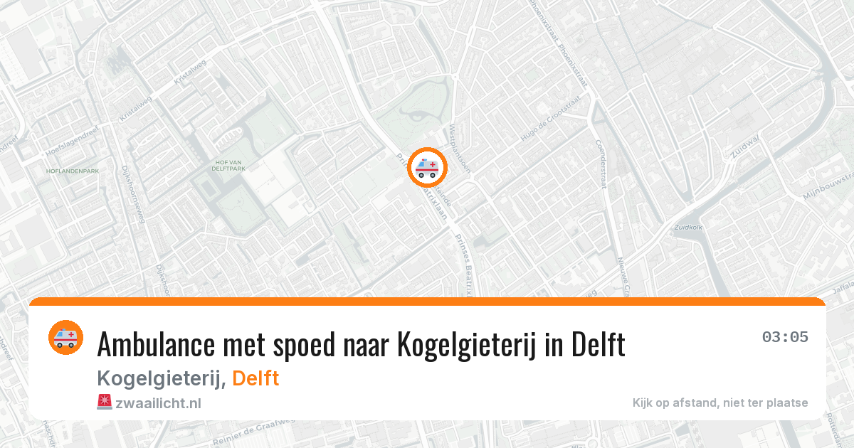 Ambulance met spoed naar Kogelgieterij in Delft — 11 aug 2026
