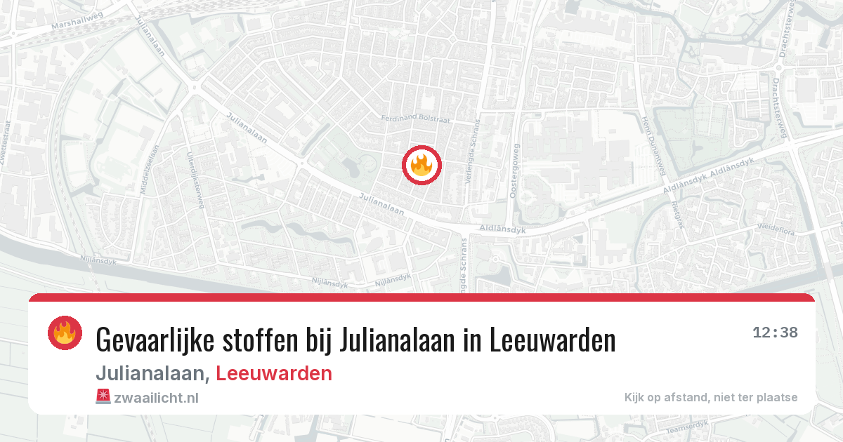 Gevaarlijke stoffen bij Julianalaan in Leeuwarden — 11 jun 2026