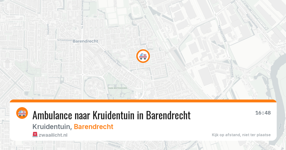 Ambulance naar Kruidentuin in Barendrecht — 13 aug 2026