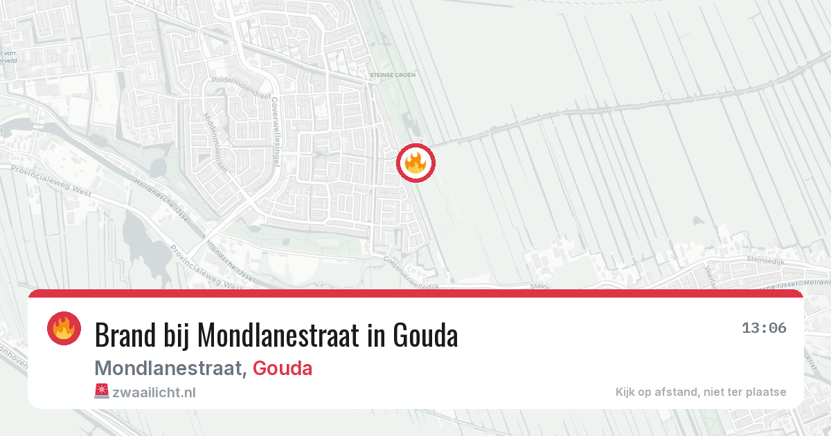 Brand bij Mondlanestraat in Gouda — 1 aug 2026