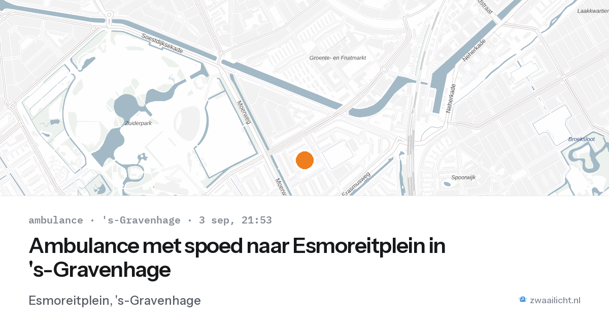 Ambulance met spoed naar Esmoreitplein in 's-Gravenhage — 3 sep 2026
