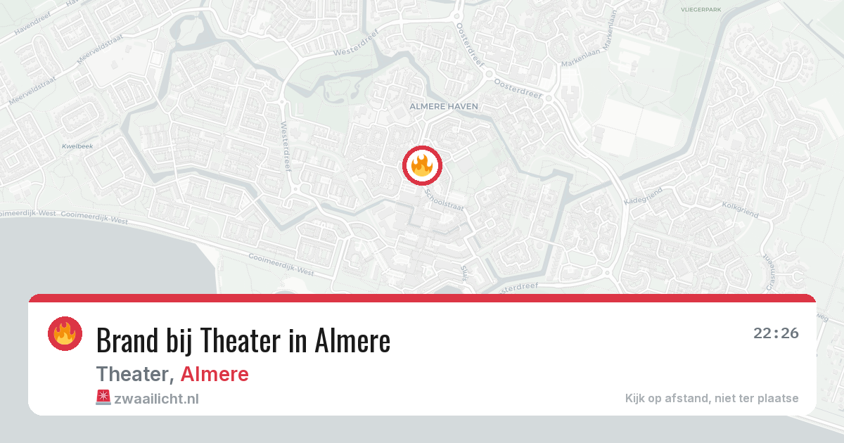Brand bij Theater in Almere — 11 jun 2026