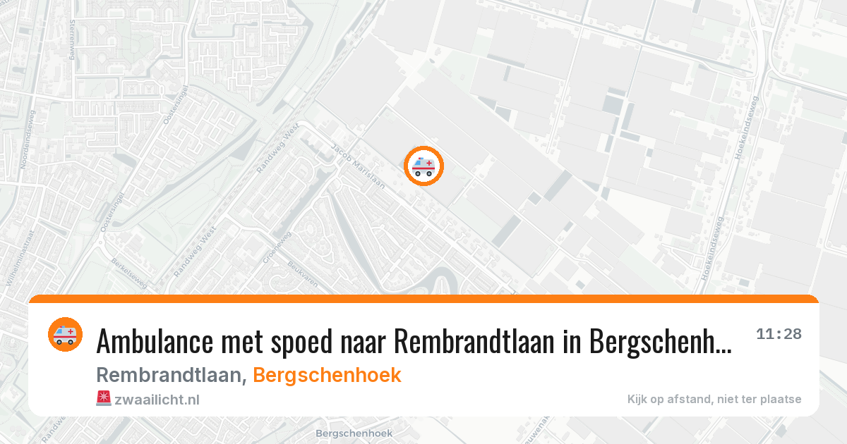 Ambulance met spoed naar Rembrandtlaan in Bergschenhoek — 5 jul 2026