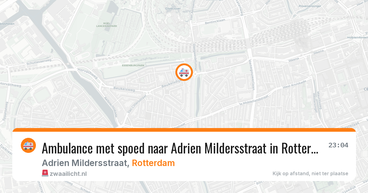 Ambulance met spoed naar Adrien Mildersstraat in Rotterdam — 29 jun 2026