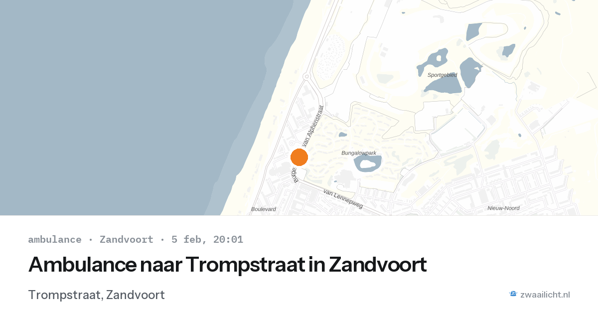 Ambulance naar Trompstraat in Zandvoort — 5 feb 2026