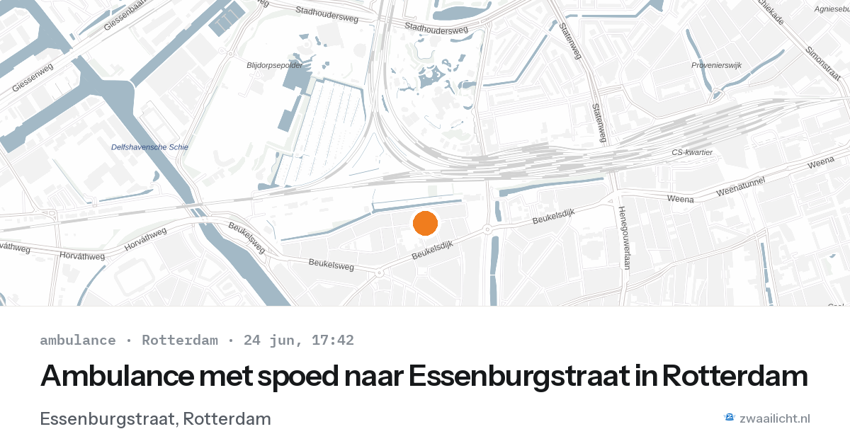 Ambulance met spoed naar Essenburgstraat in Rotterdam — 24 jun 2026