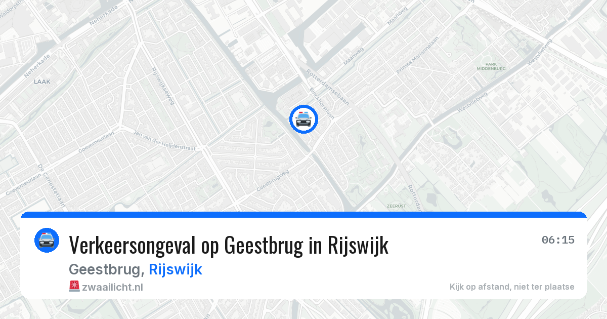 Verkeersongeval op Geestbrug in Rijswijk — 21 jun 2026
