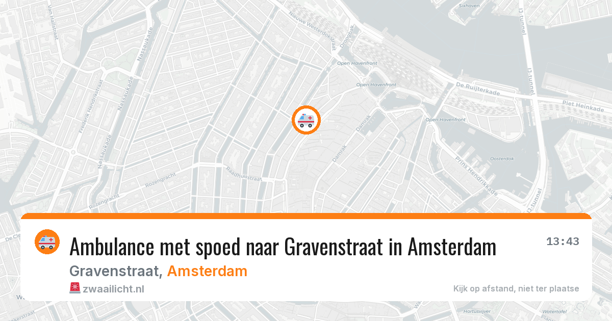 Ambulance met spoed naar Gravenstraat in Amsterdam — 30 jul 2026