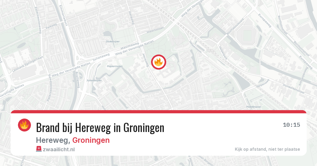 Brand bij Hereweg in Groningen — 31 mei 2026