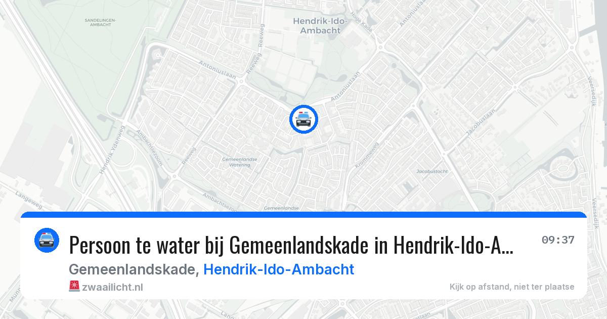 Persoon te water bij Gemeenlandskade in Hendrik-Ido-Ambacht — 14 aug 2026