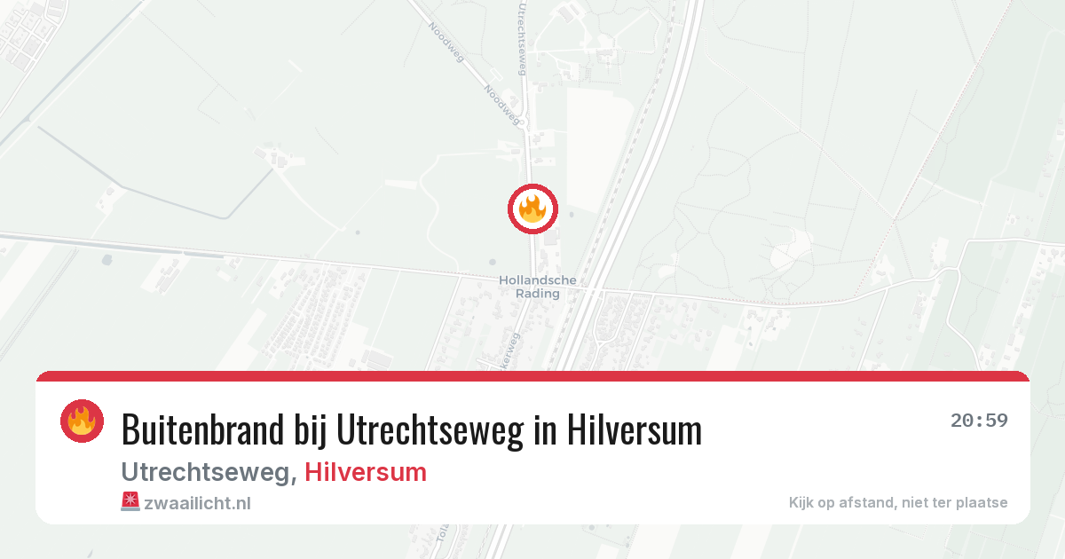 Buitenbrand bij Utrechtseweg in Hilversum — 8 aug 2026