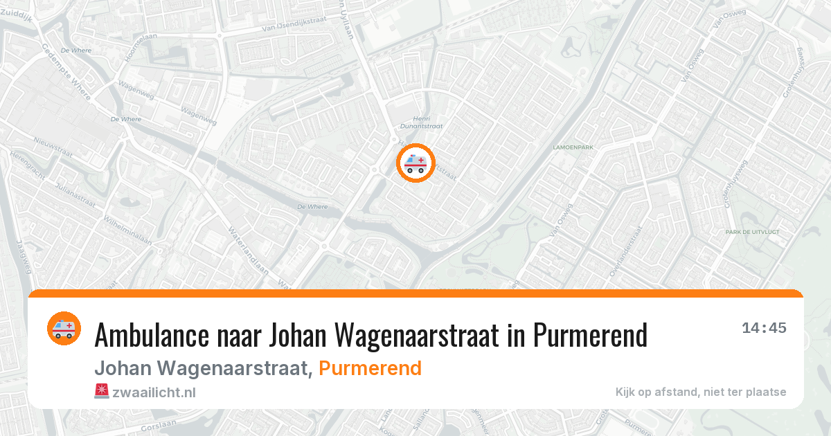 Ambulance naar Johan Wagenaarstraat in Purmerend — 8 feb 2026
