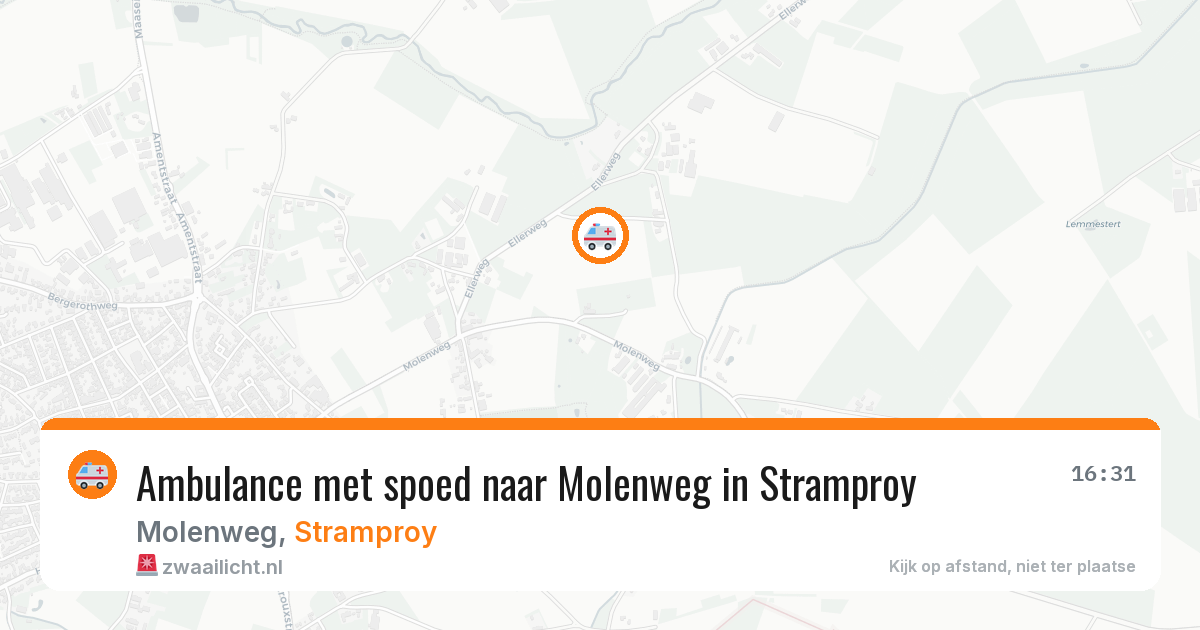 Ambulance met spoed naar Molenweg in Stramproy — 29 apr 2026