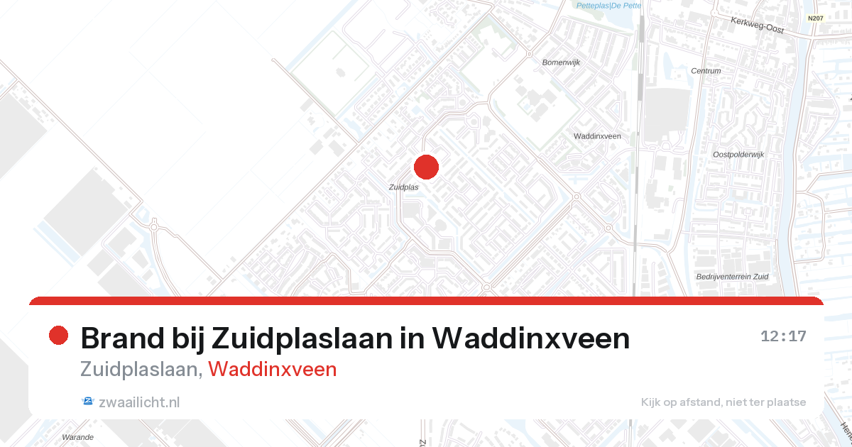 Brand bij Zuidplaslaan in Waddinxveen — 27 aug 2026