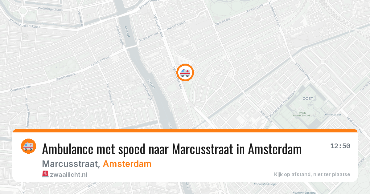 Ambulance met spoed naar Marcusstraat in Amsterdam — 19 mei 2026