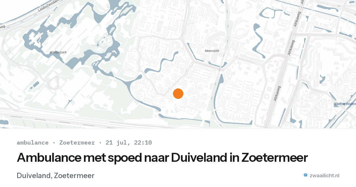 Ambulance met spoed naar Duiveland in Zoetermeer — 21 jul 2026