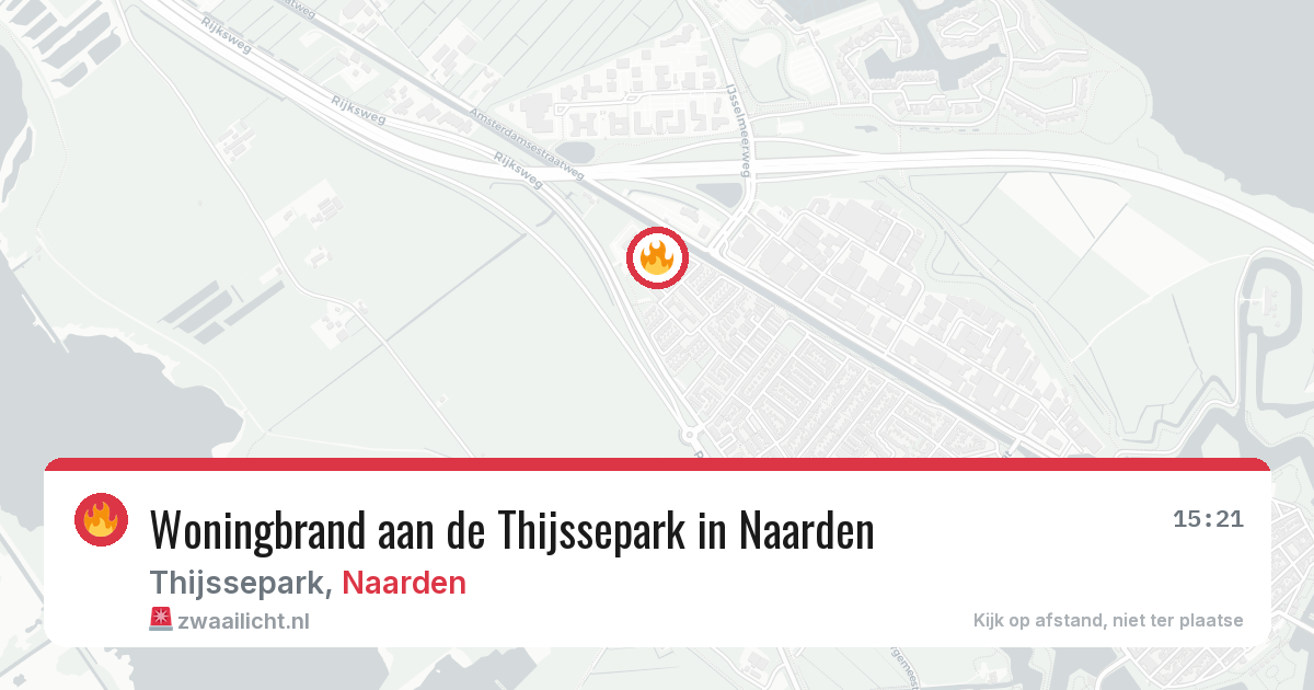Woningbrand aan de Thijssepark in Naarden — 25 jun 2026