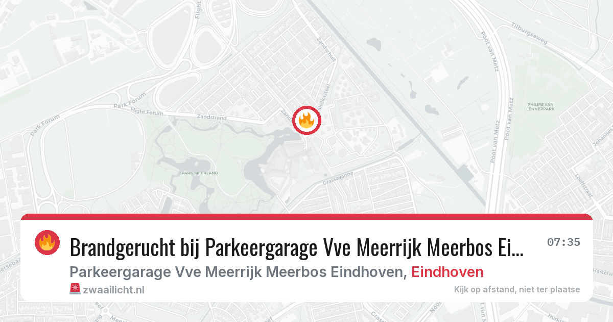 Brandgerucht bij Parkeergarage Vve Meerrijk Meerbos Eindhoven in Eindhoven — 12 jun 2026