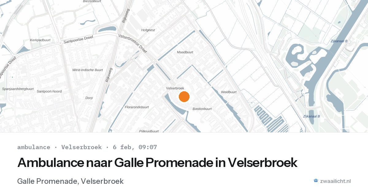 Ambulance naar Galle Promenade in Velserbroek — 6 feb 2026