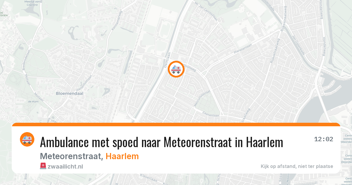 Ambulance met spoed naar Meteorenstraat in Haarlem — 9 jun 2026
