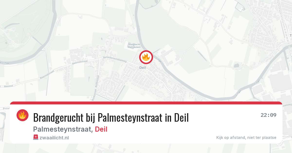 Brandgerucht bij Palmesteynstraat in Deil — 10 mrt 2026