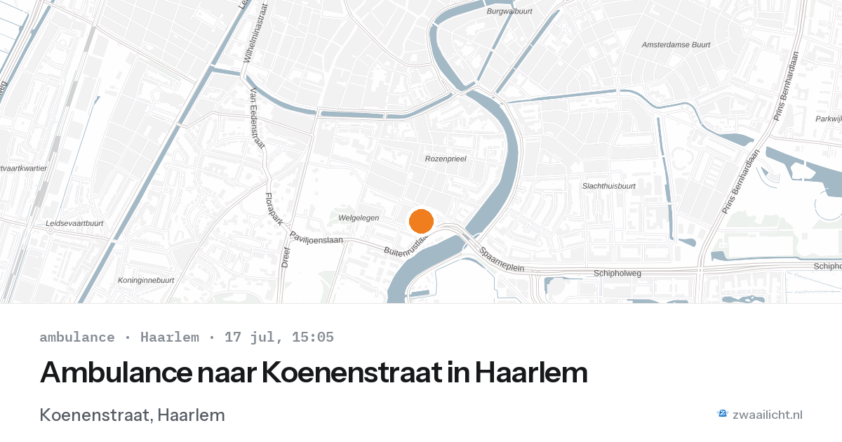 Ambulance naar Koenenstraat in Haarlem — 17 jul 2026