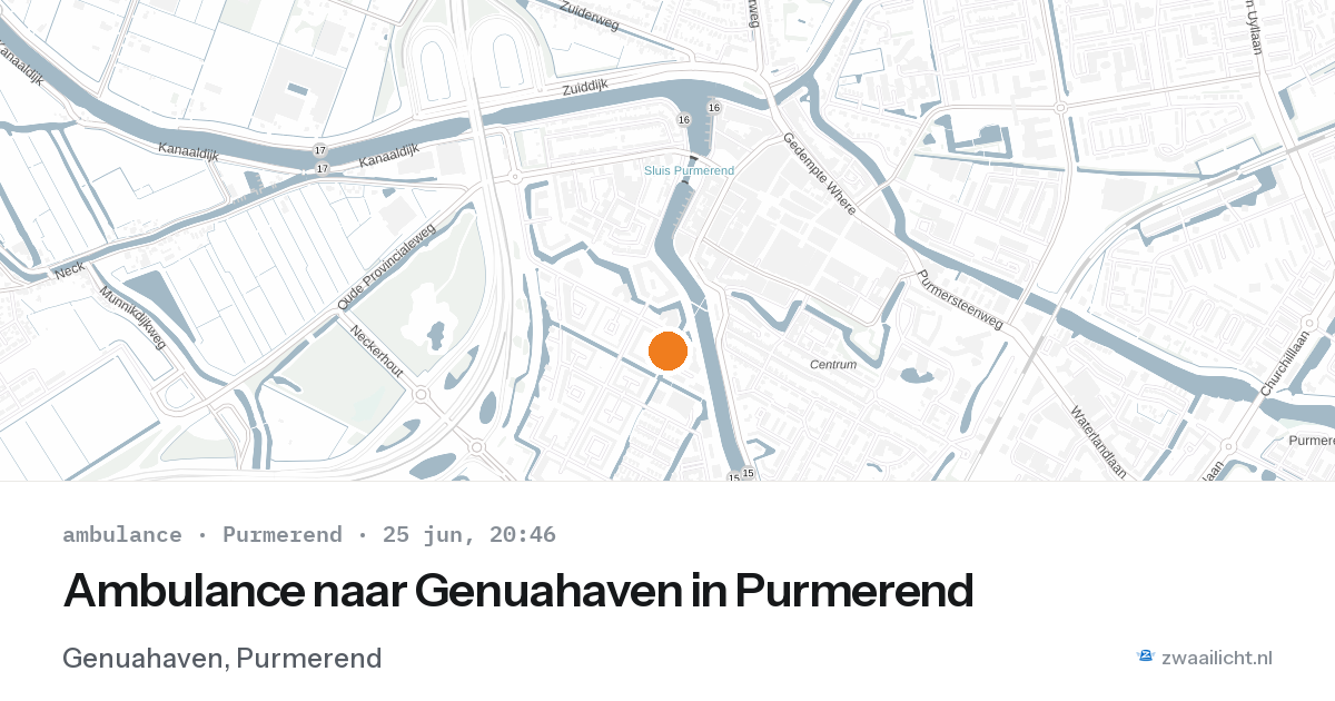 Ambulance naar Genuahaven in Purmerend — 25 jun 2026