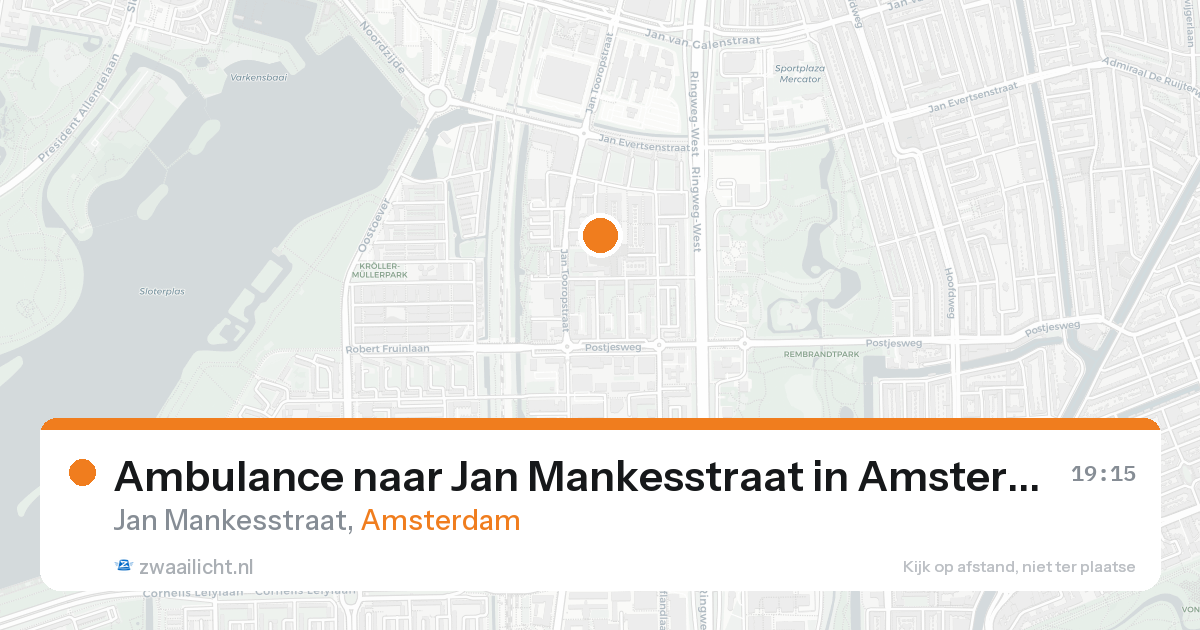 Ambulance naar Jan Mankesstraat in Amsterdam — 24 aug 2026