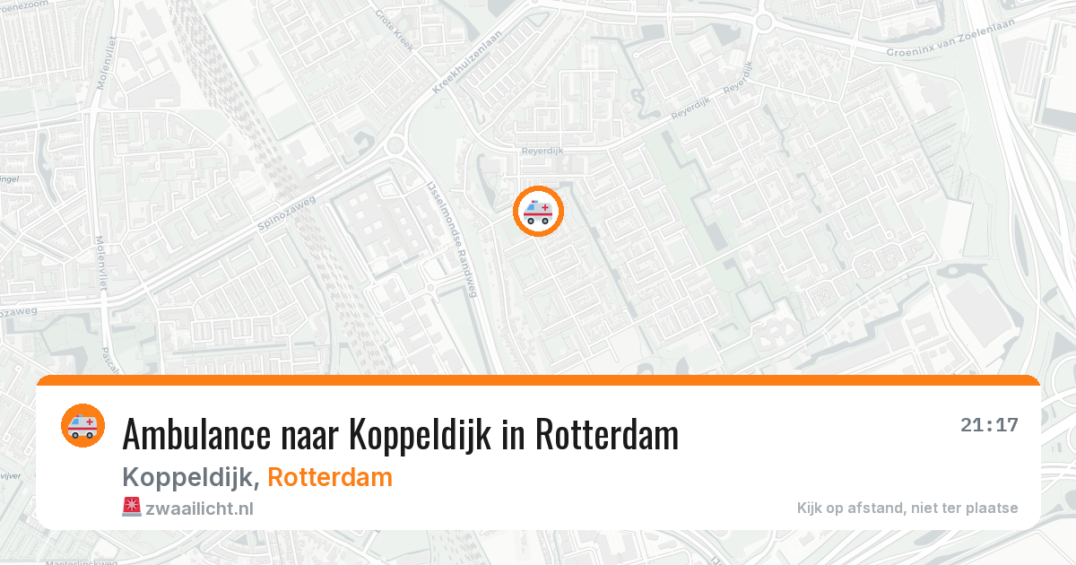 Ambulance naar Koppeldijk in Rotterdam — 22 mrt 2026