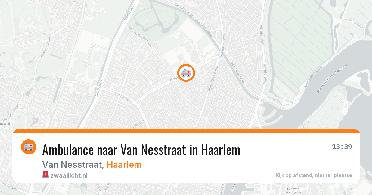 Ambulance naar Van Nesstraat in Haarlem — 14 aug 2026